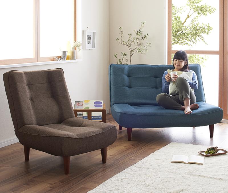 ハイバックコイルソファ　ファブリック Lynette リネット ソファ2点セット 1P+2P カラー ターコイズブルー