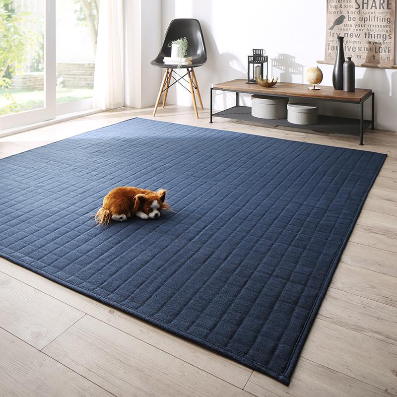洗濯機でザブザブ洗える　キルトラグ squarewash スクウェアウォッシュ 130×185cm ラグ・マットカラー ブラウン
