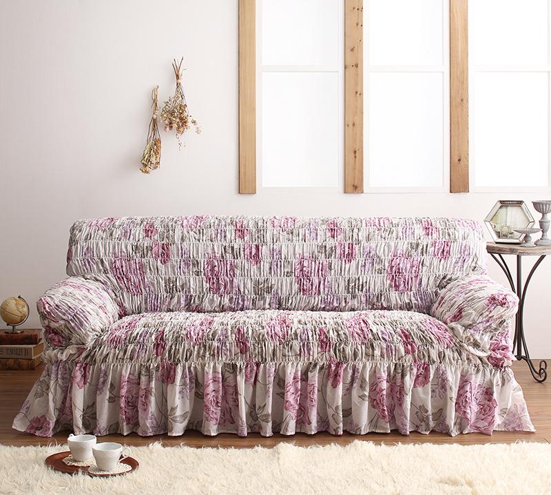 イタリア製 花柄シャーリングソファカバー Rosessa ロゼッサ 1P カラー ピンク