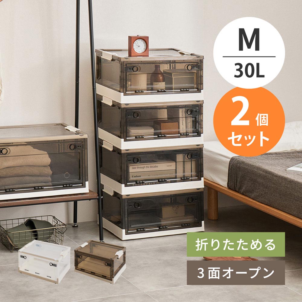 【2個セット】収納ボックス　PS100　M（30L） カラー クリア